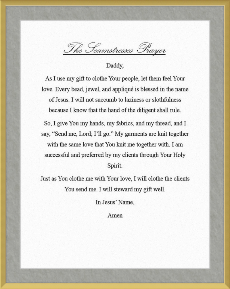 Seamstress' Prayer