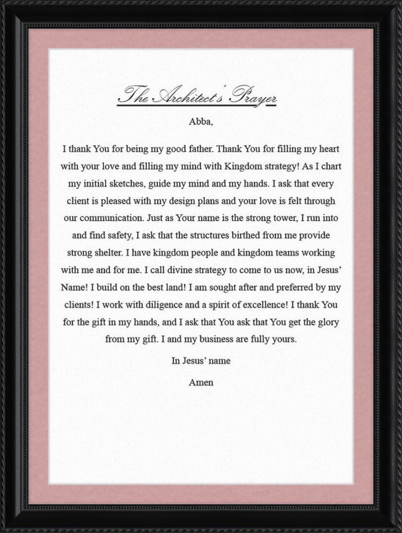 Architect's Prayer