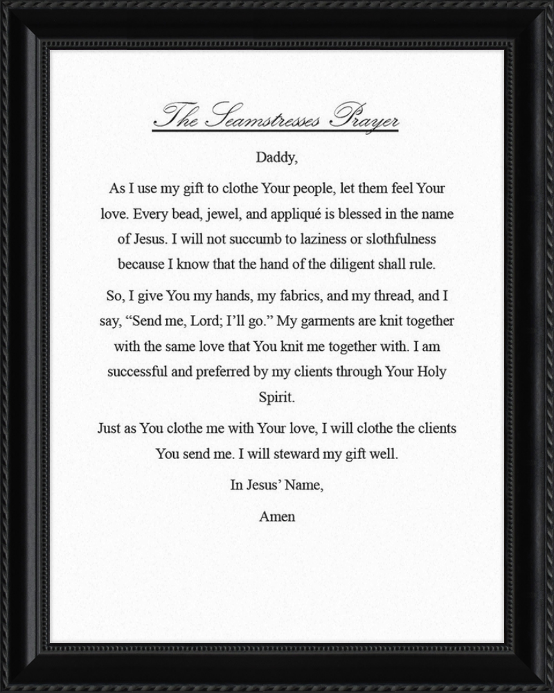 Seamstress' Prayer