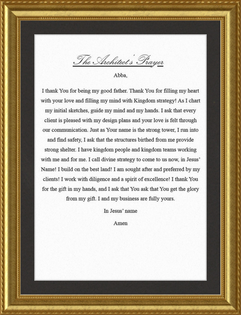 Architect's Prayer