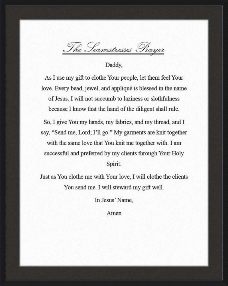 Seamstress' Prayer