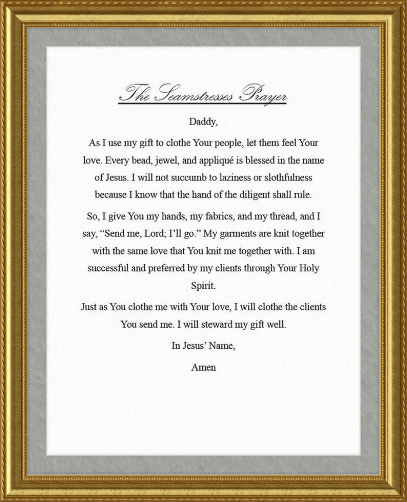 Seamstress' Prayer