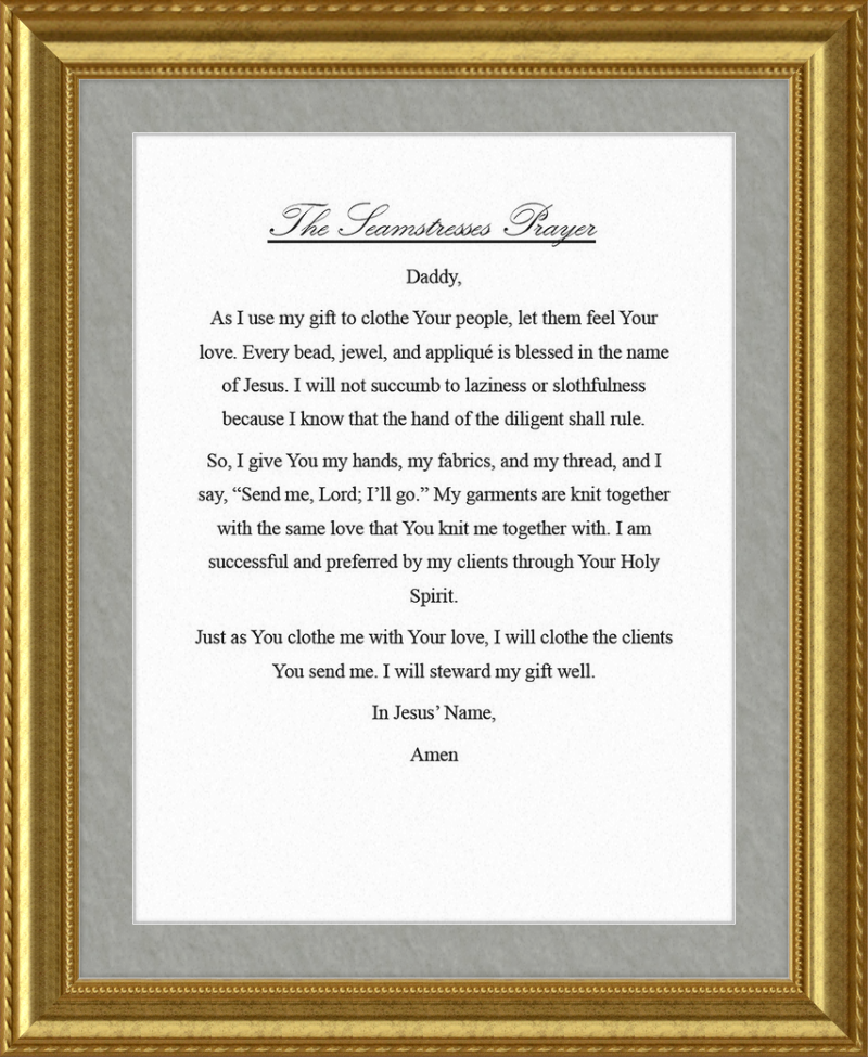 Seamstress' Prayer