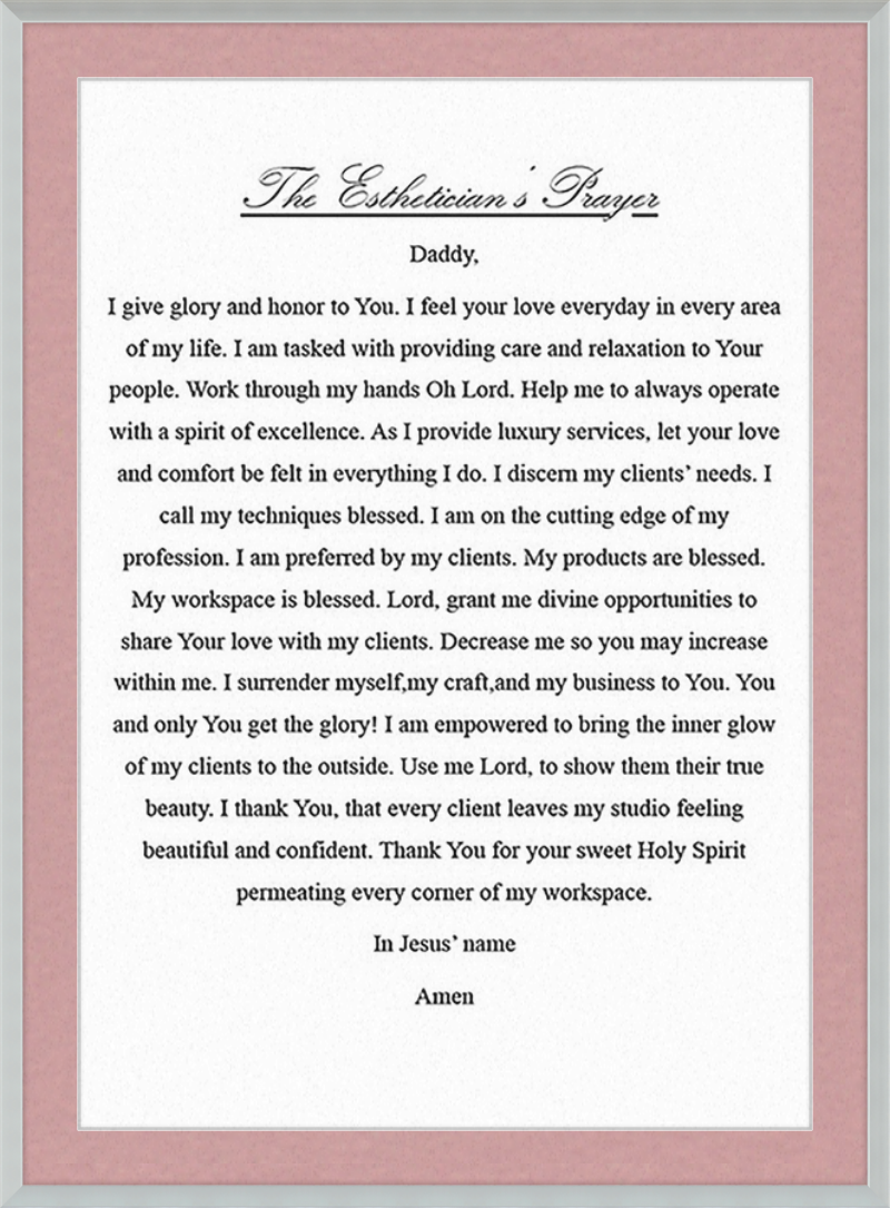 Estheticians Prayer