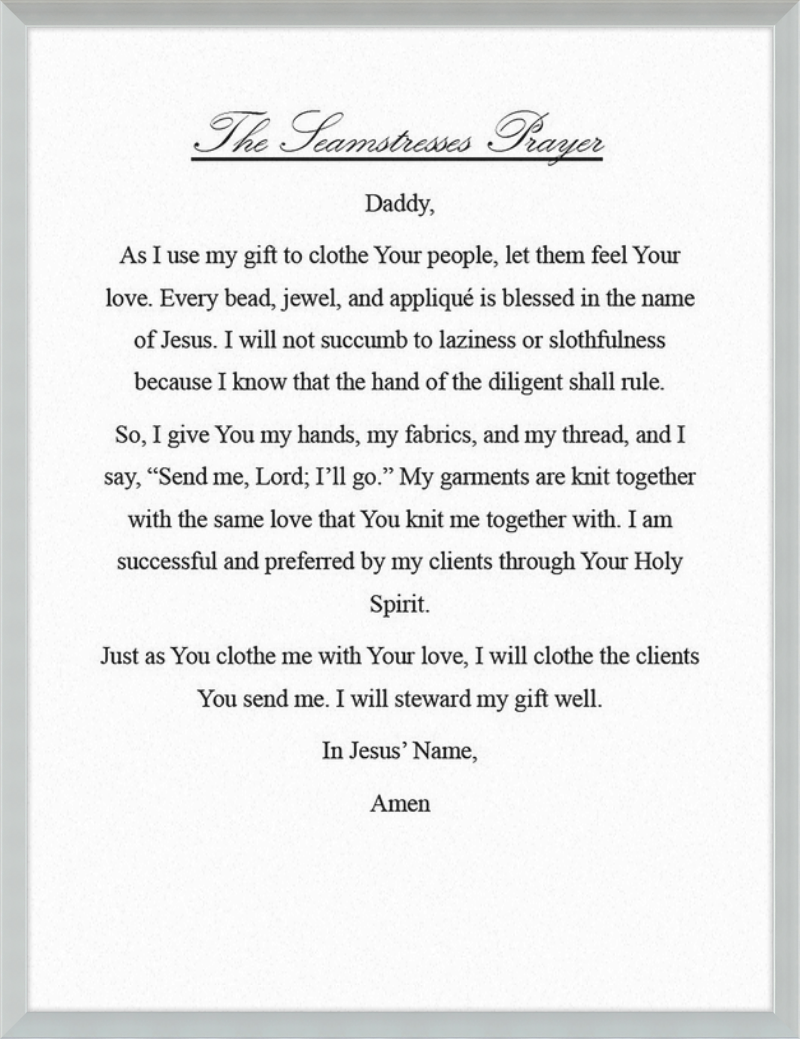 Seamstress' Prayer