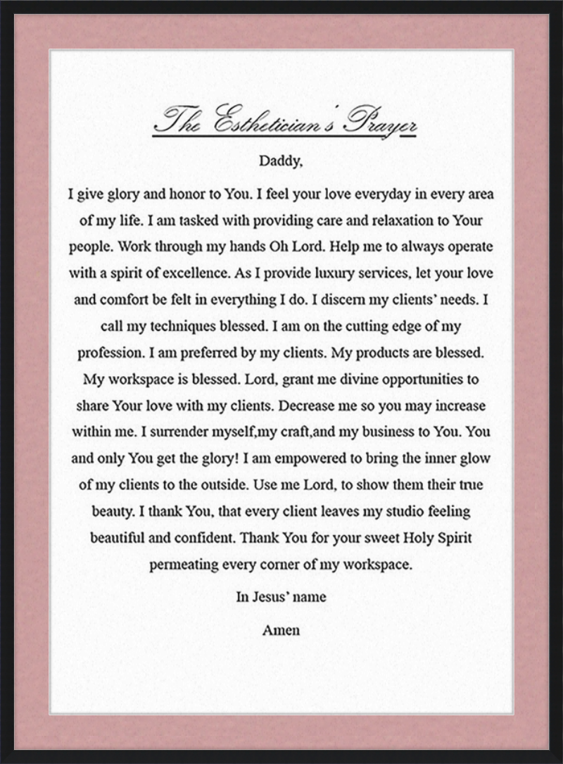 Estheticians Prayer