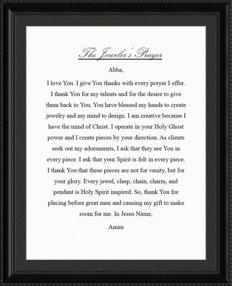 Jeweler's Prayer