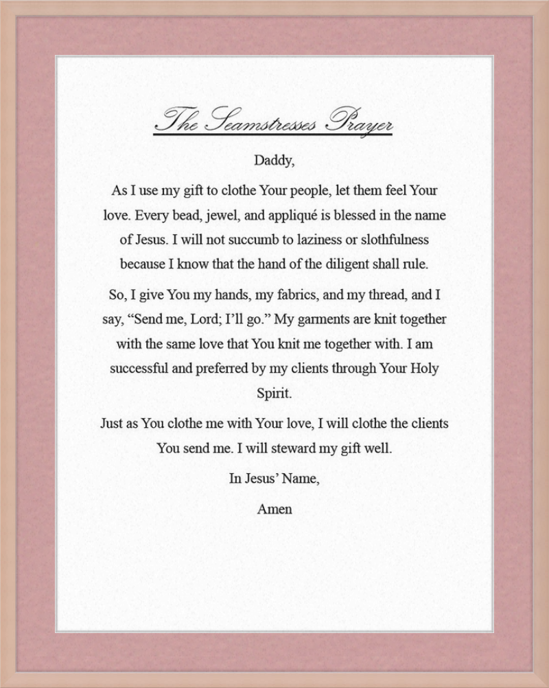 Seamstress' Prayer