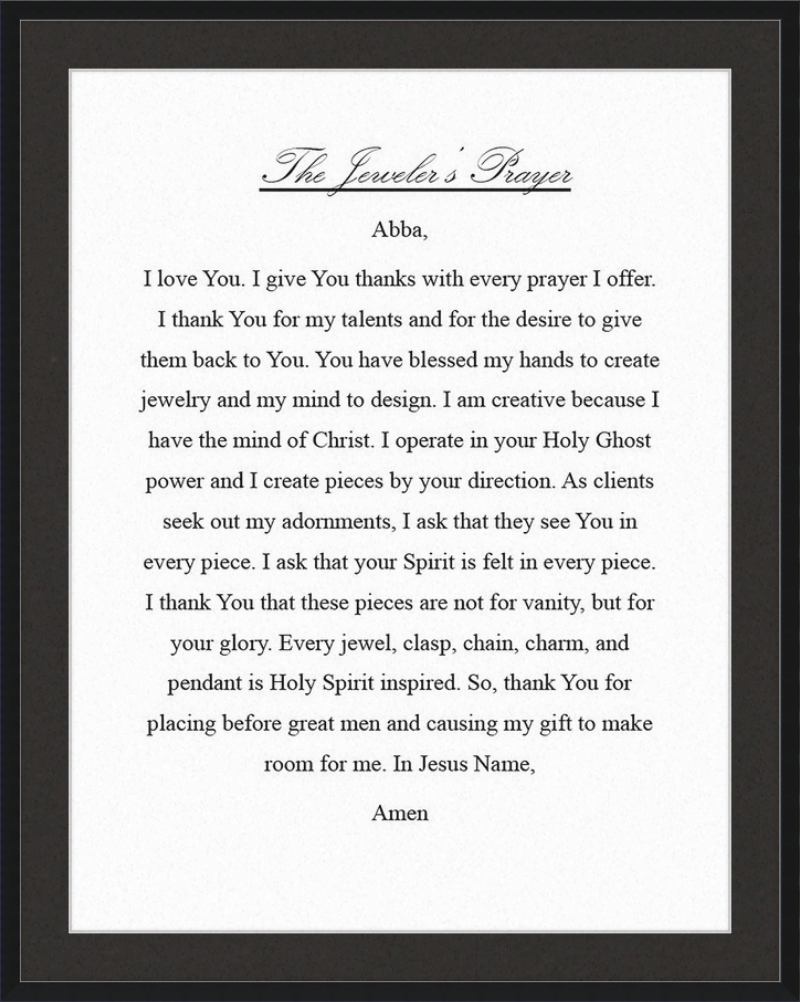 Jeweler's Prayer