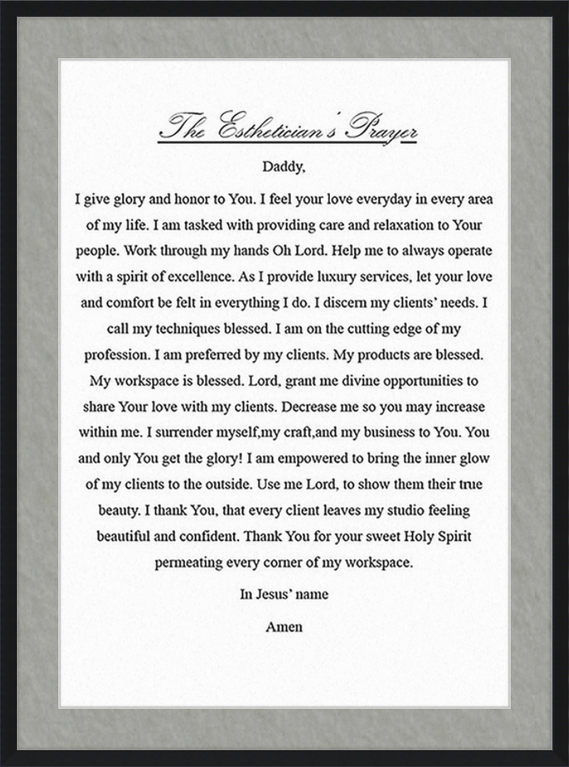 Estheticians Prayer
