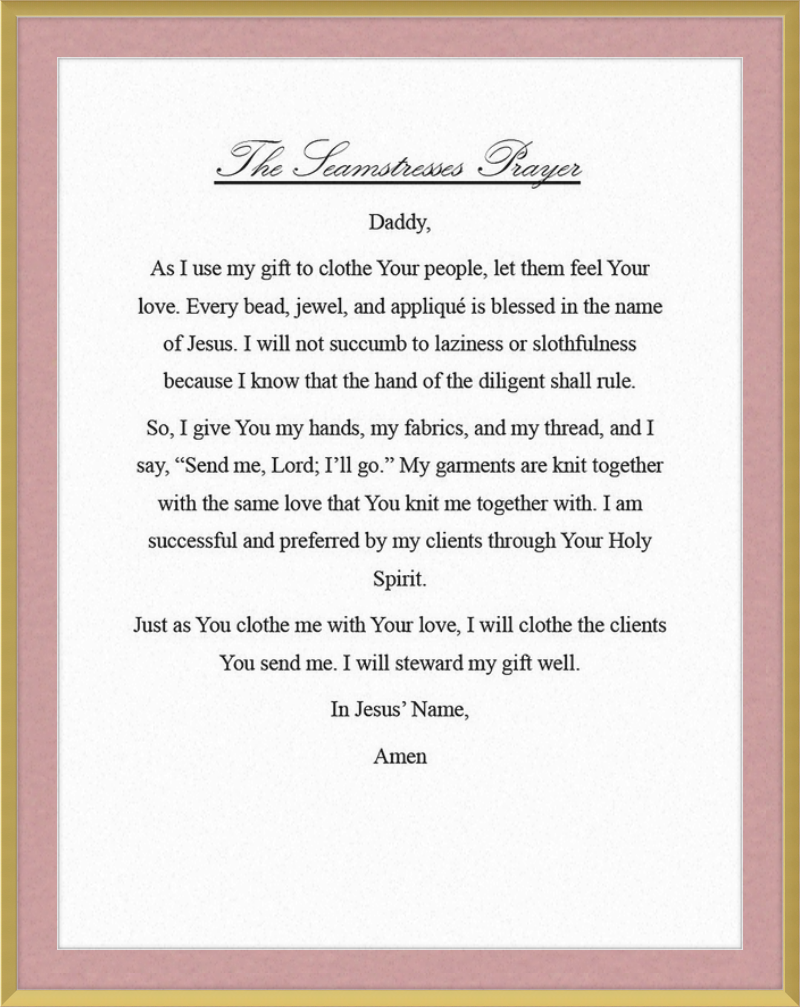 Seamstress' Prayer