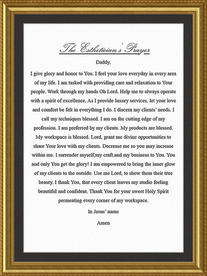 Estheticians Prayer