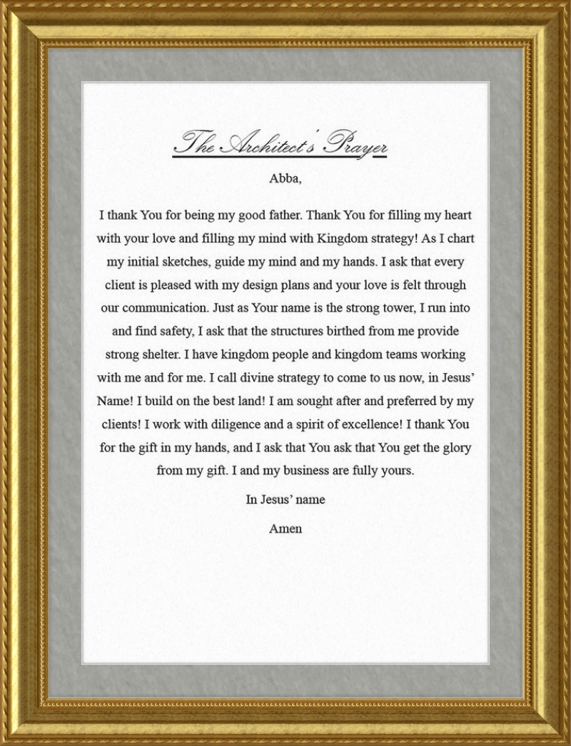 Architect's Prayer
