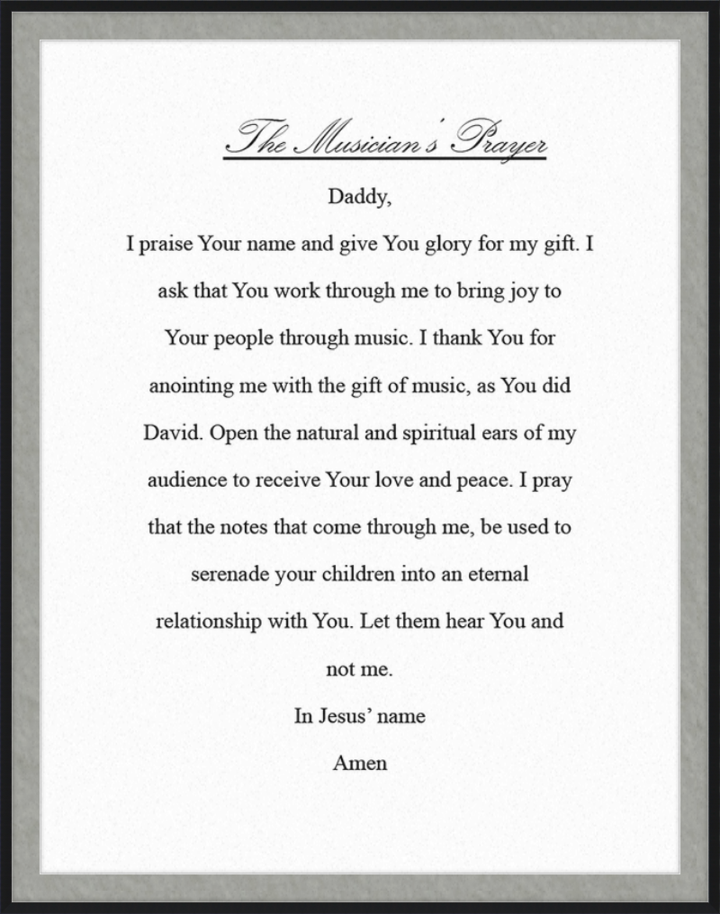 The Musician's Prayer