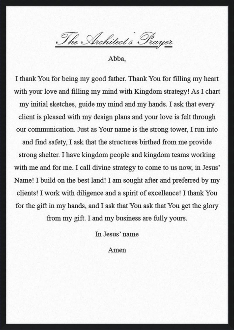 Architect's Prayer