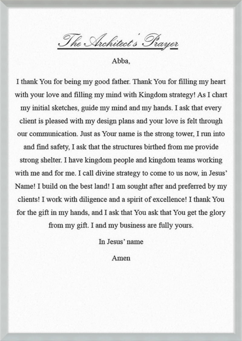 Architect's Prayer