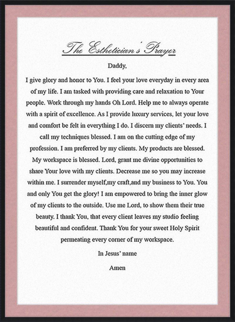 Estheticians Prayer