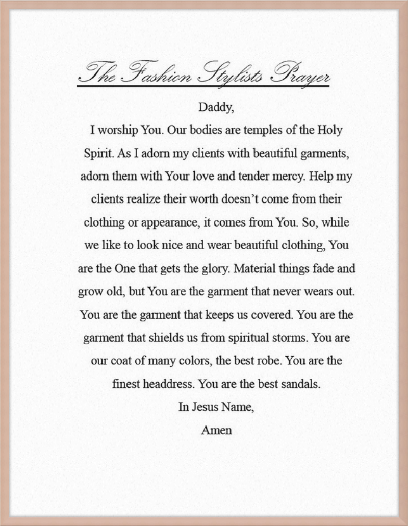 Fashion Stylist's Prayer