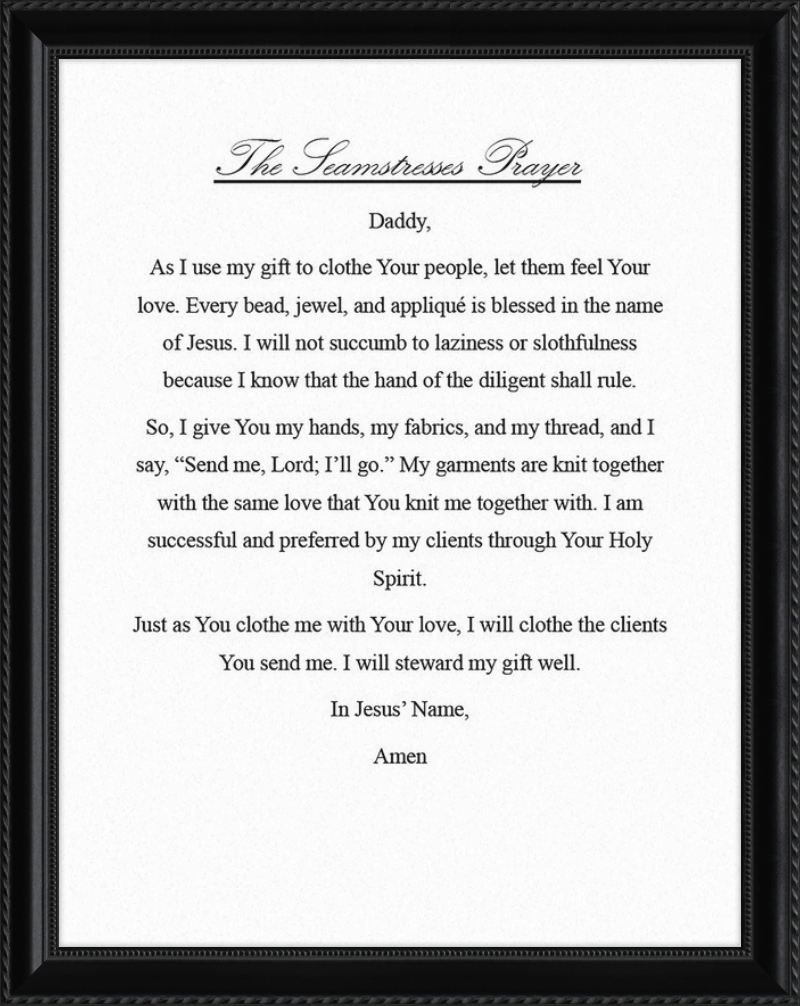Seamstress' Prayer