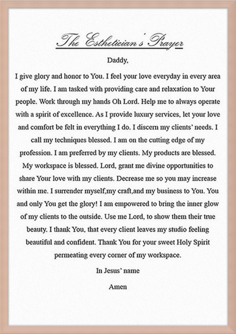 Estheticians Prayer