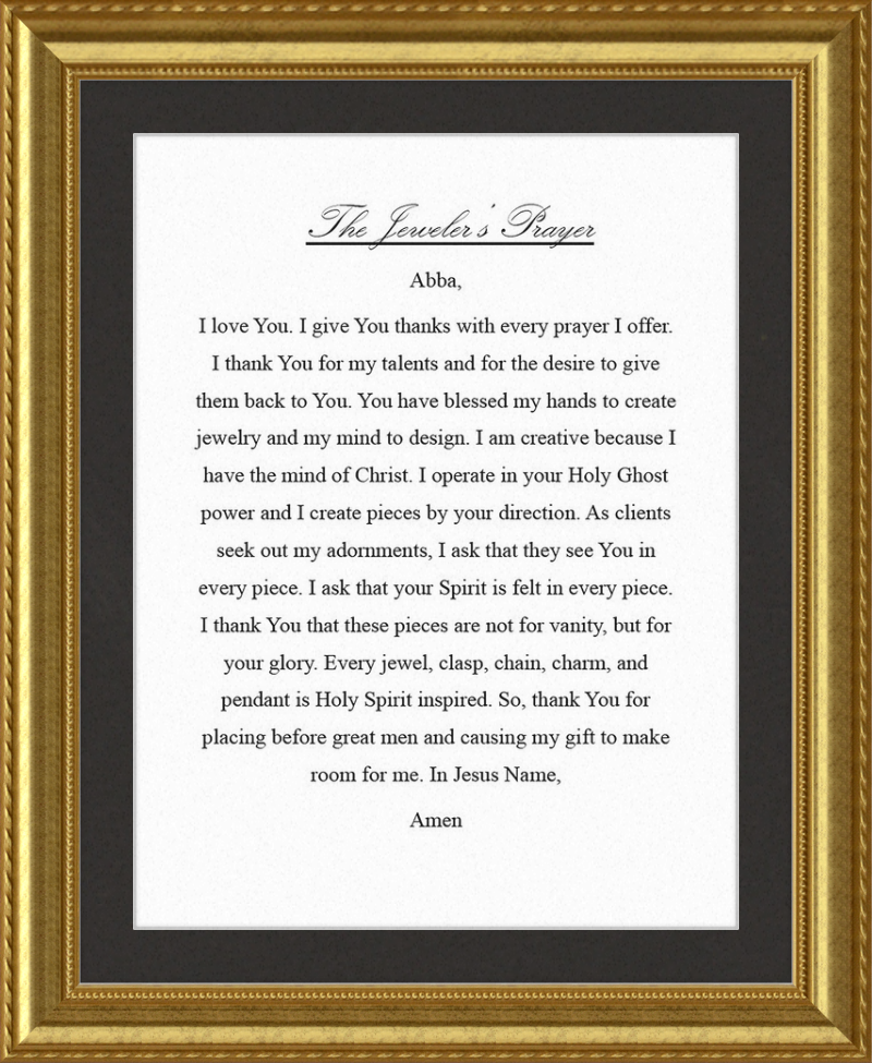 Jeweler's Prayer