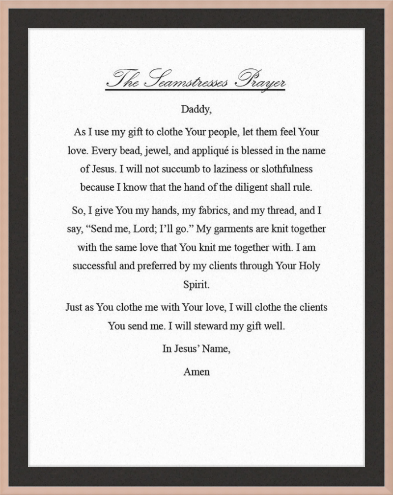 Seamstress' Prayer