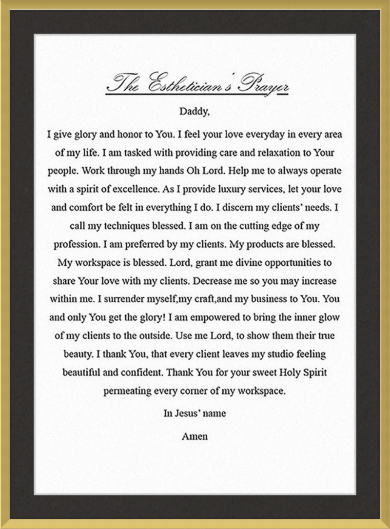 Estheticians Prayer