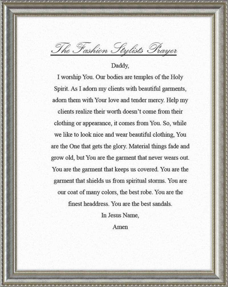 Fashion Stylist's Prayer