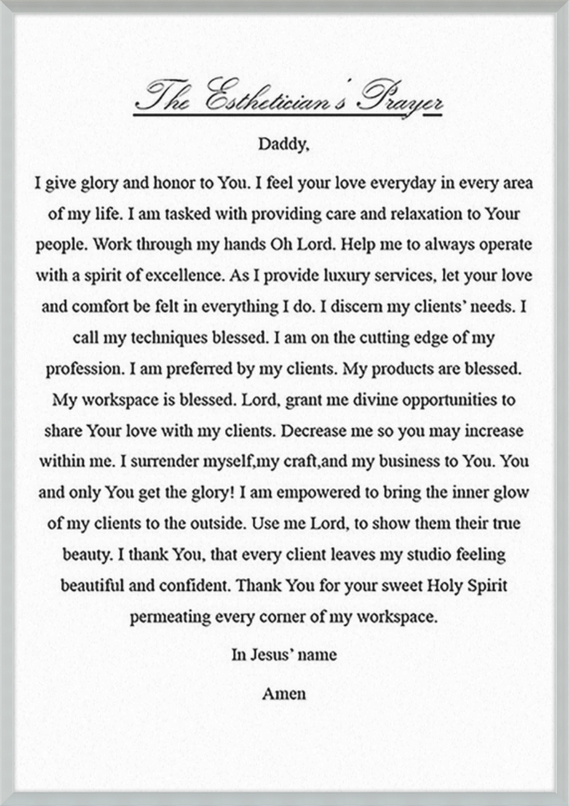 Estheticians Prayer