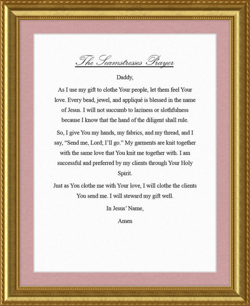 Seamstress' Prayer