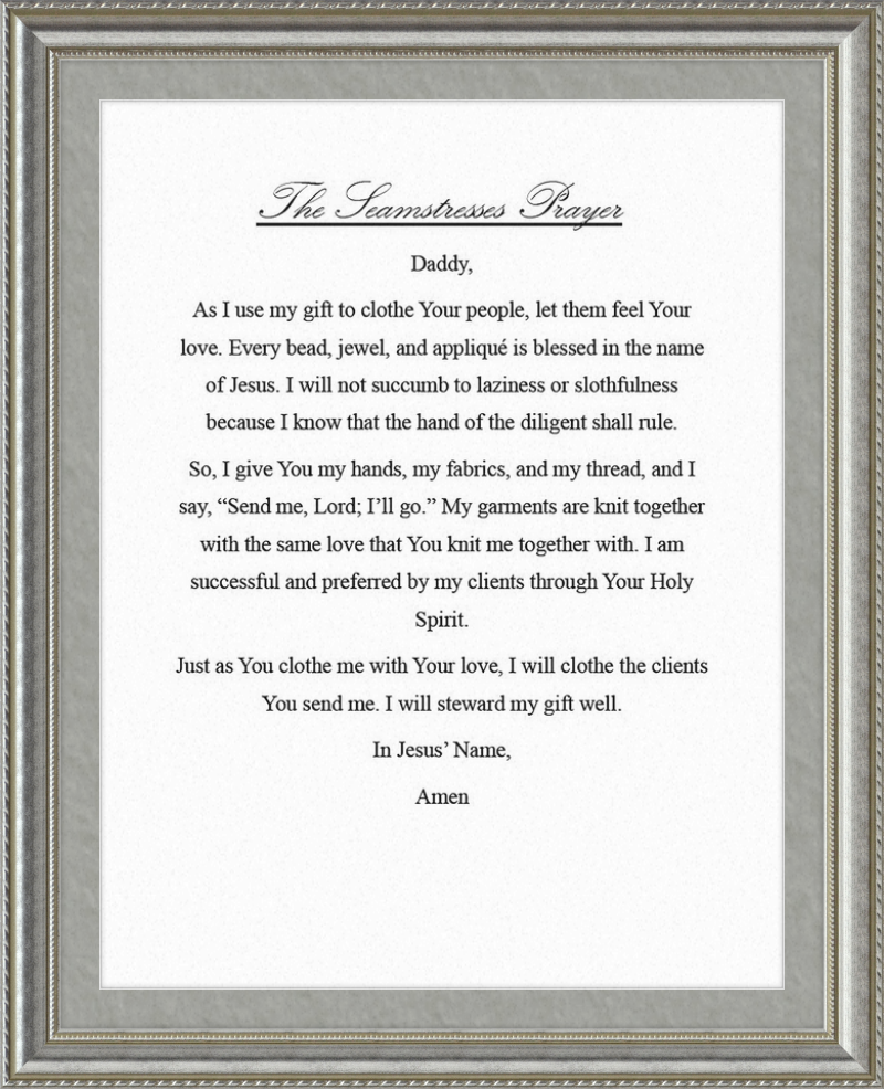 Seamstress' Prayer