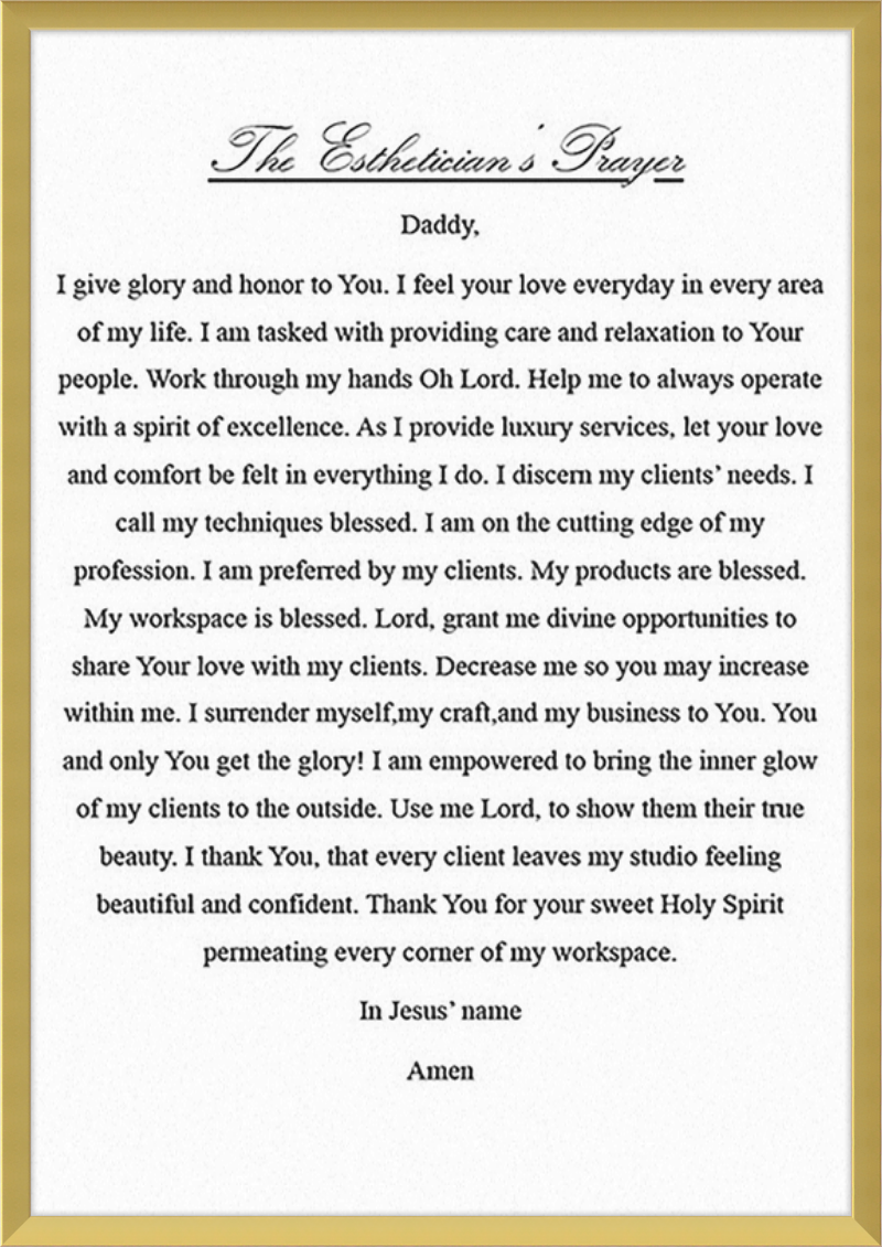 Estheticians Prayer