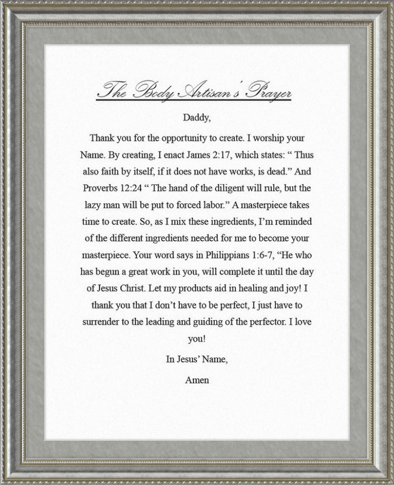 Body Artisan's Prayer
