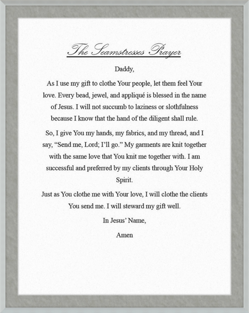 Seamstress' Prayer