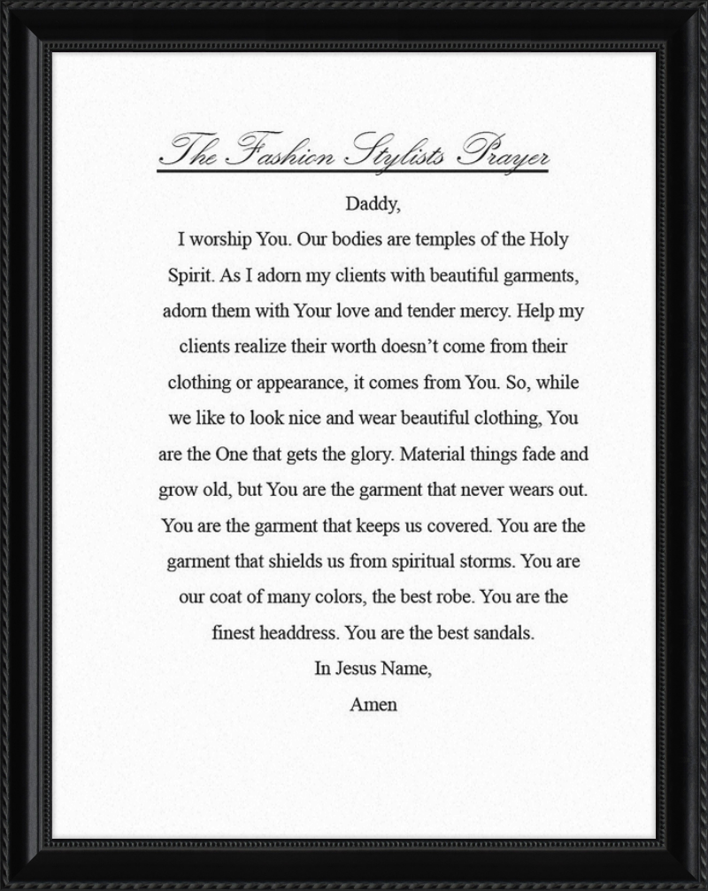 Fashion Stylist's Prayer