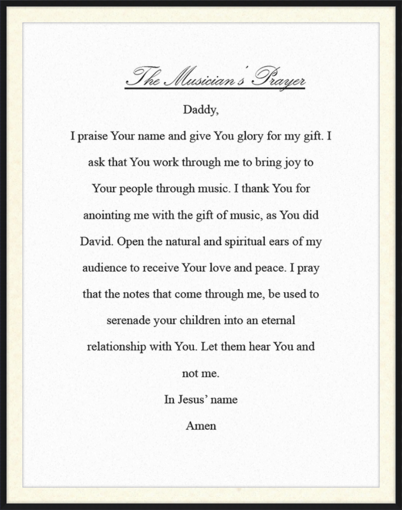 The Musician's Prayer