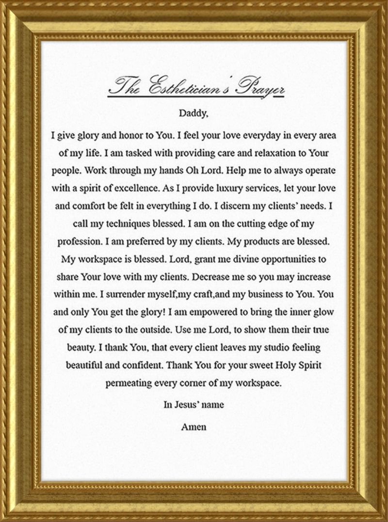 Estheticians Prayer