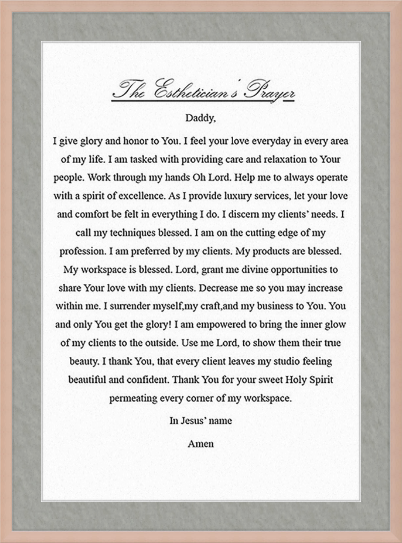 Estheticians Prayer