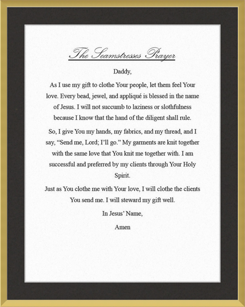 Seamstress' Prayer