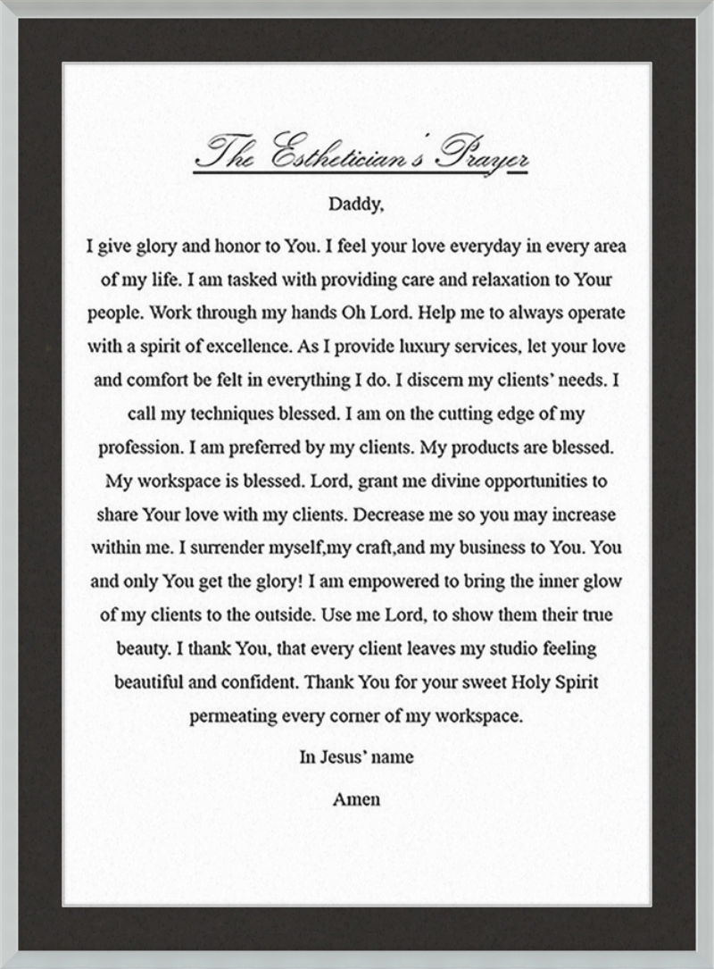 Estheticians Prayer