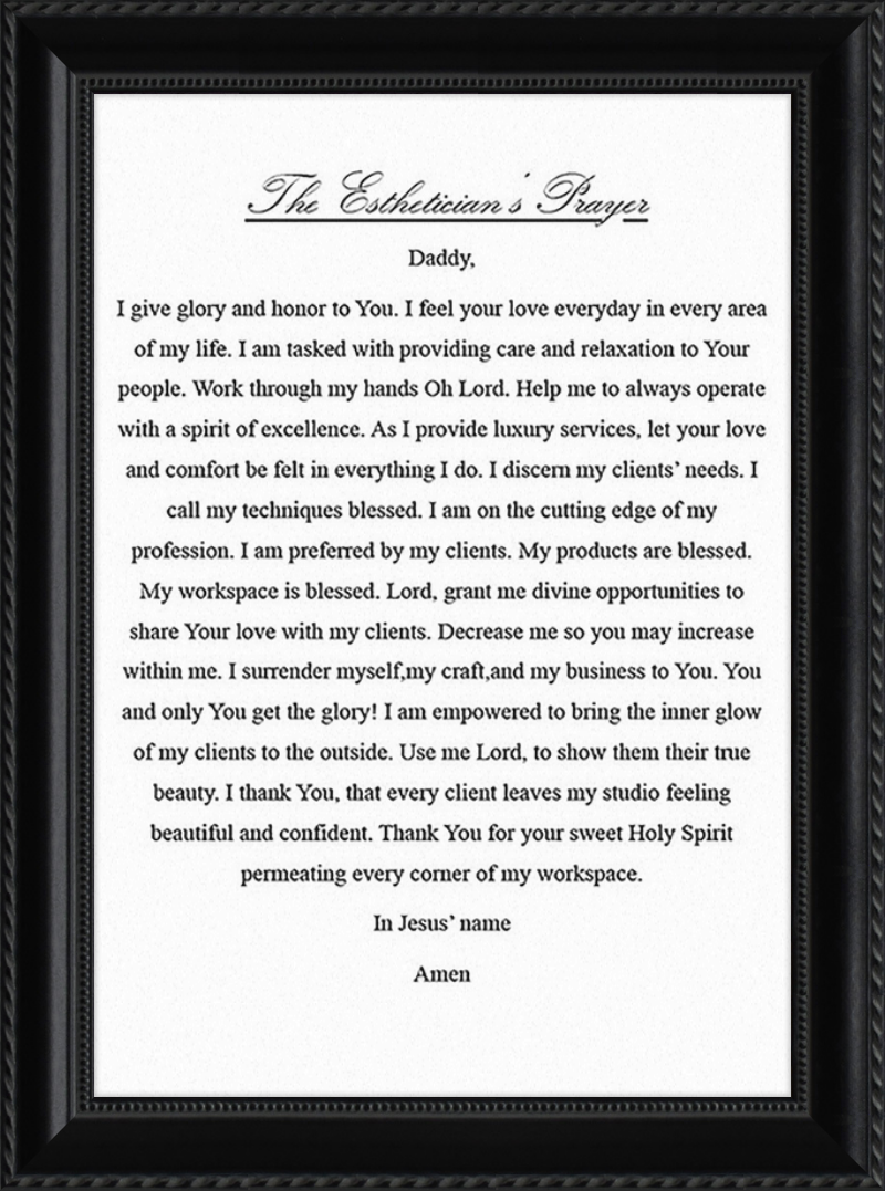 Estheticians Prayer