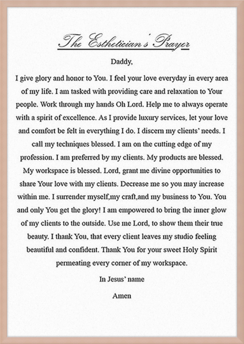 Estheticians Prayer