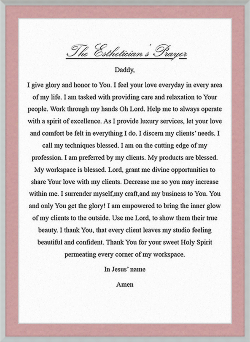 Estheticians Prayer