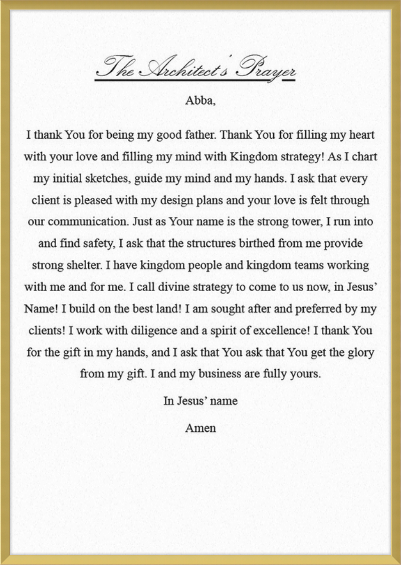 Architect's Prayer