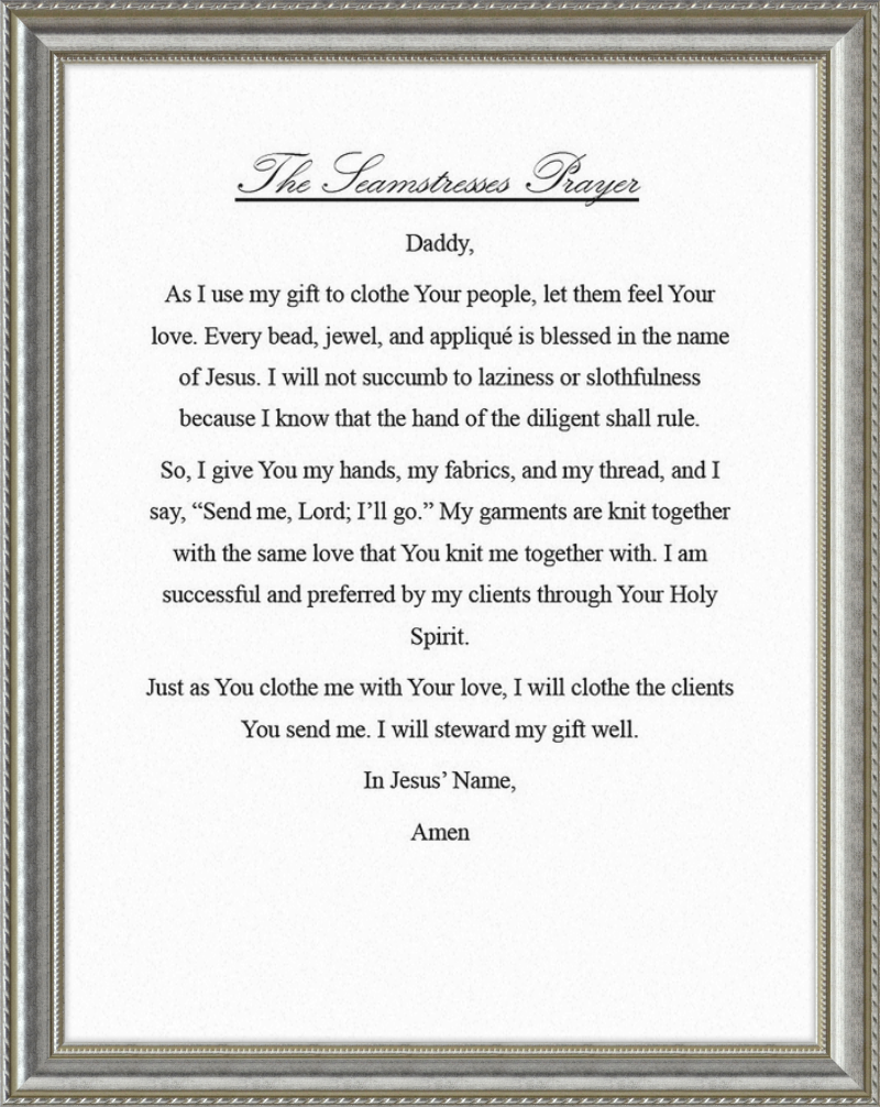 Seamstress' Prayer