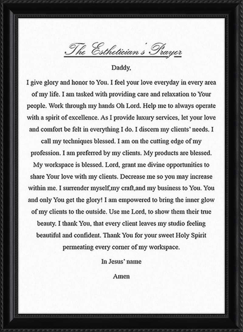 Estheticians Prayer