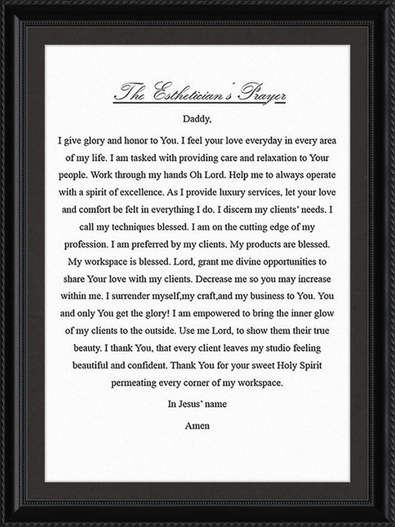 Estheticians Prayer