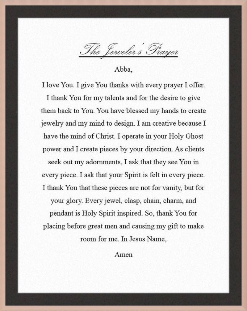 Jeweler's Prayer