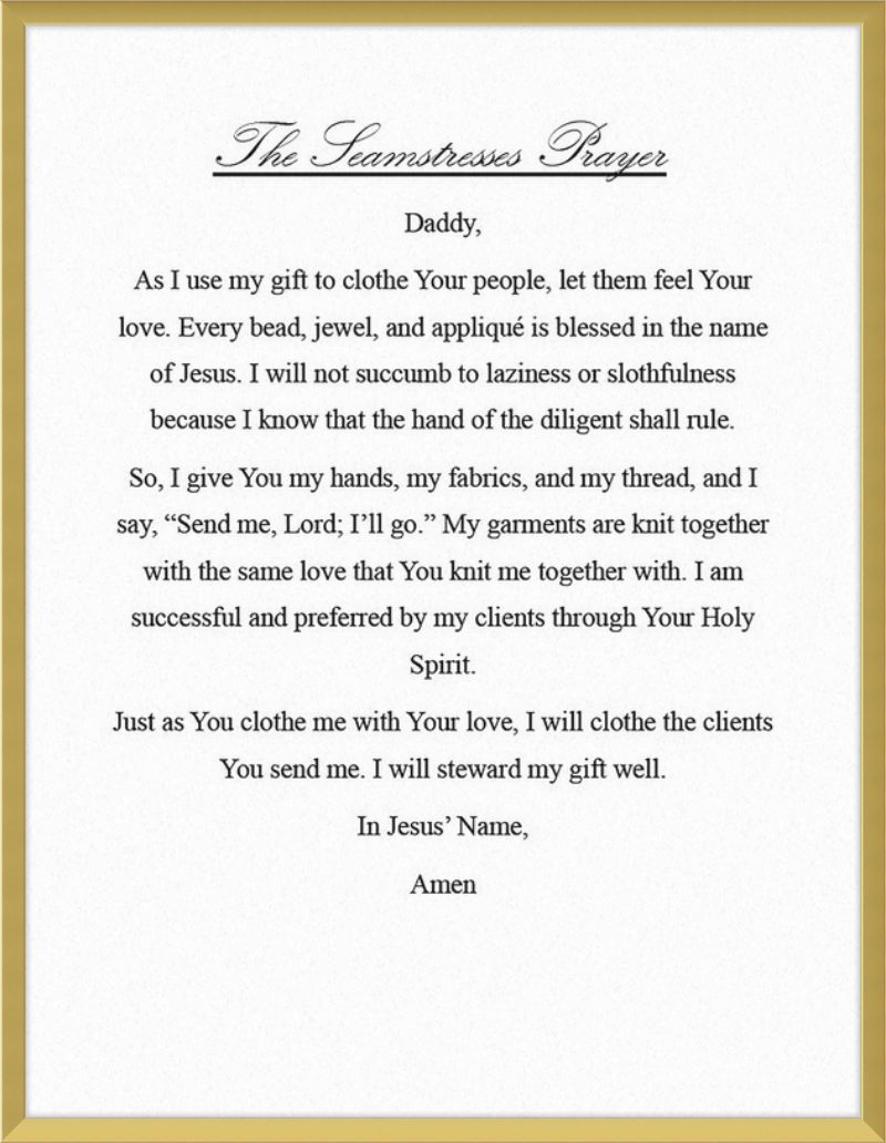 Seamstress' Prayer