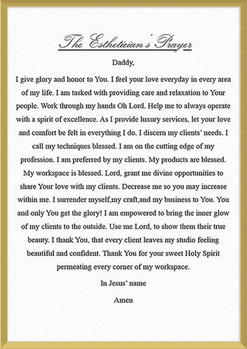 Estheticians Prayer